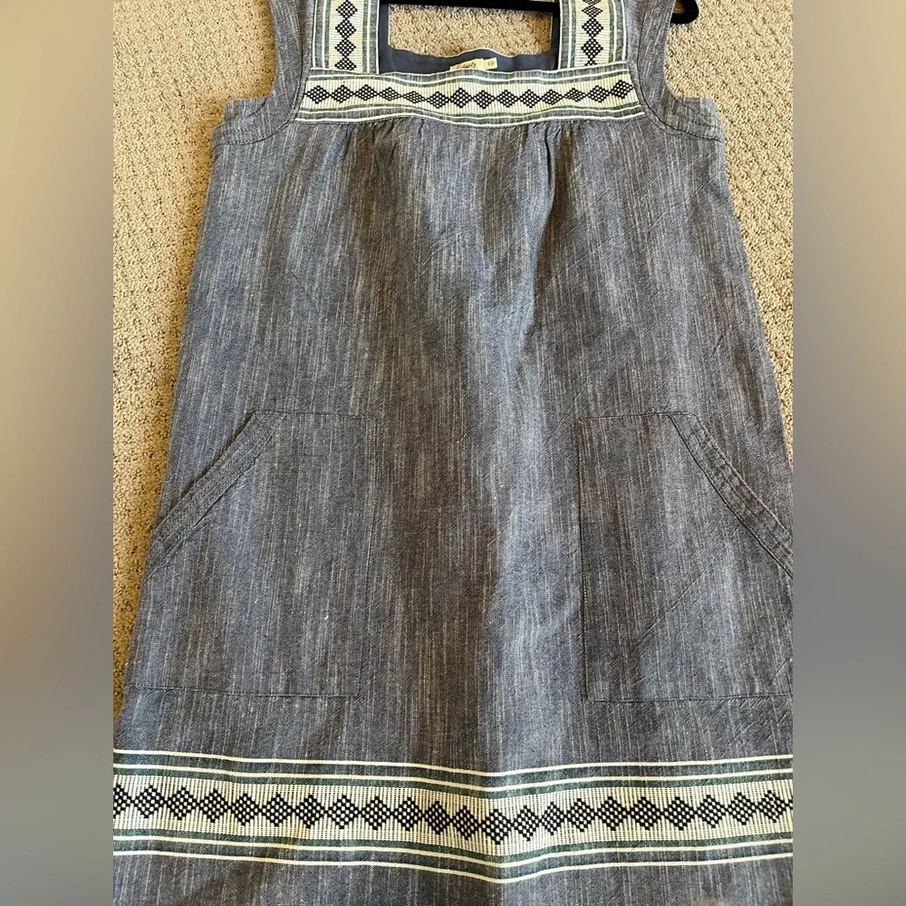 Faherty Hailee Dress Navy Jacquard Small - Picture 6 of 11